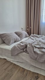 Постільна білизна варена бавовна сіра клітинка+milk клітинка - Зображення 2