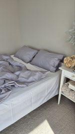 Сатинова постільна білизна Платиновий+простирадло Milk - Зображення 3